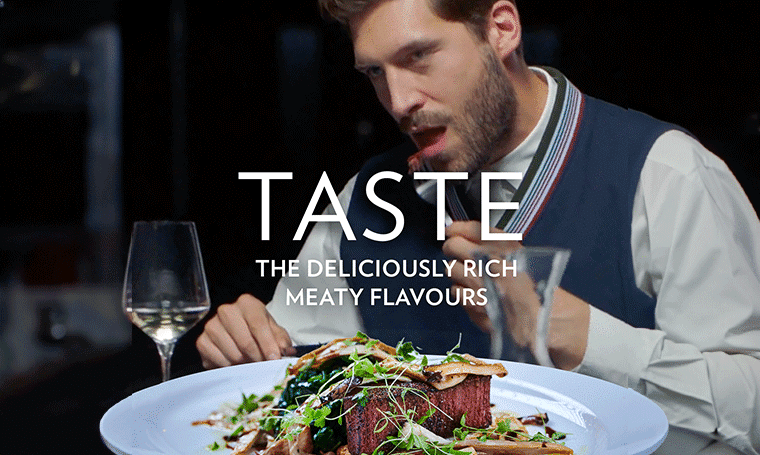 טעם בשרי עם תחליף לצמחונים