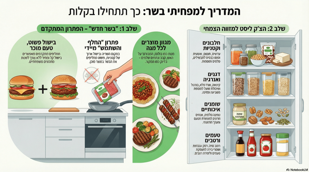 רשימת מצרכים לטבעונים או צמחונים בנוסף לתחליף הבשר, קבב טבעוני, נקניקיות מן הצומח ושאר מוצרי רידיפיין מיט