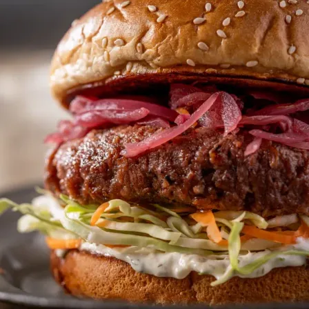 The Ultimate Grilled Burger with Crunchy Coleslaw