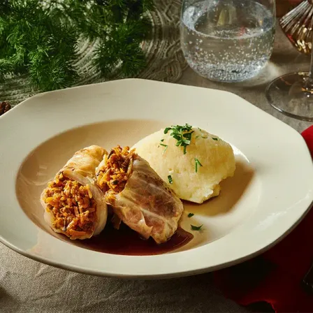 Kohlrouladen mit Kartoffelpüree