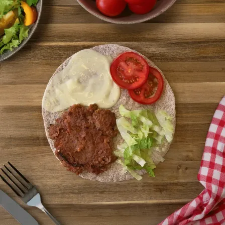 Folded Tortilla with Redefine Burger