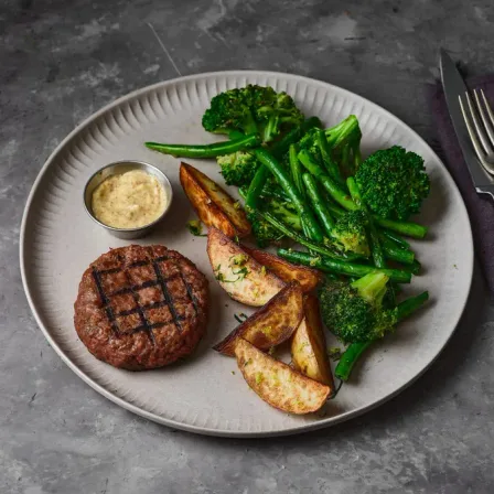 Burgers avec légumes rôtis