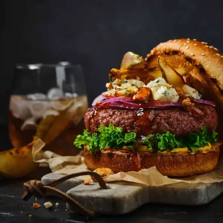 Burgers au bleu et aux poires