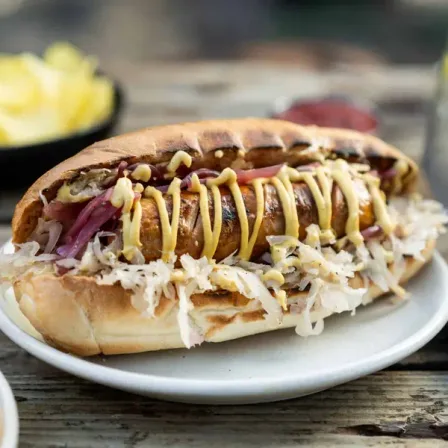Grilled Bratwurst on a Bun