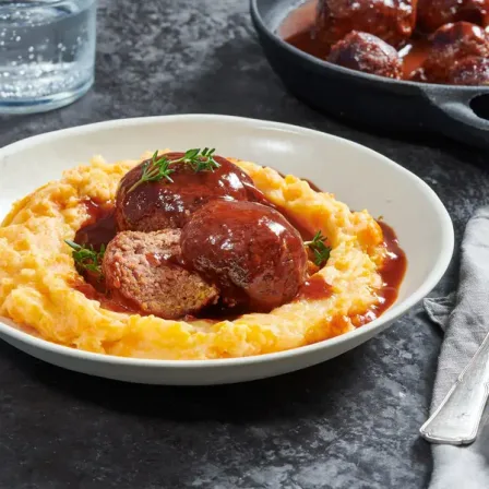BEEF MEATBALLS WITH MASH