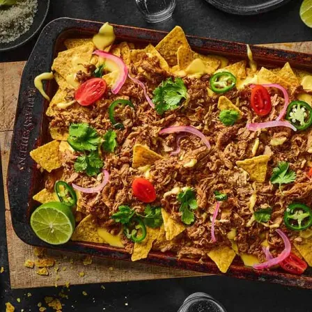 Mexicaanse nacho's met nieuw-vlees