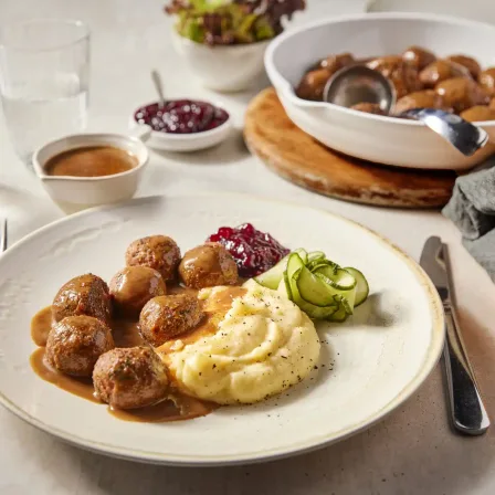 Zweedse Gehaktballetjes met aardappelpuree