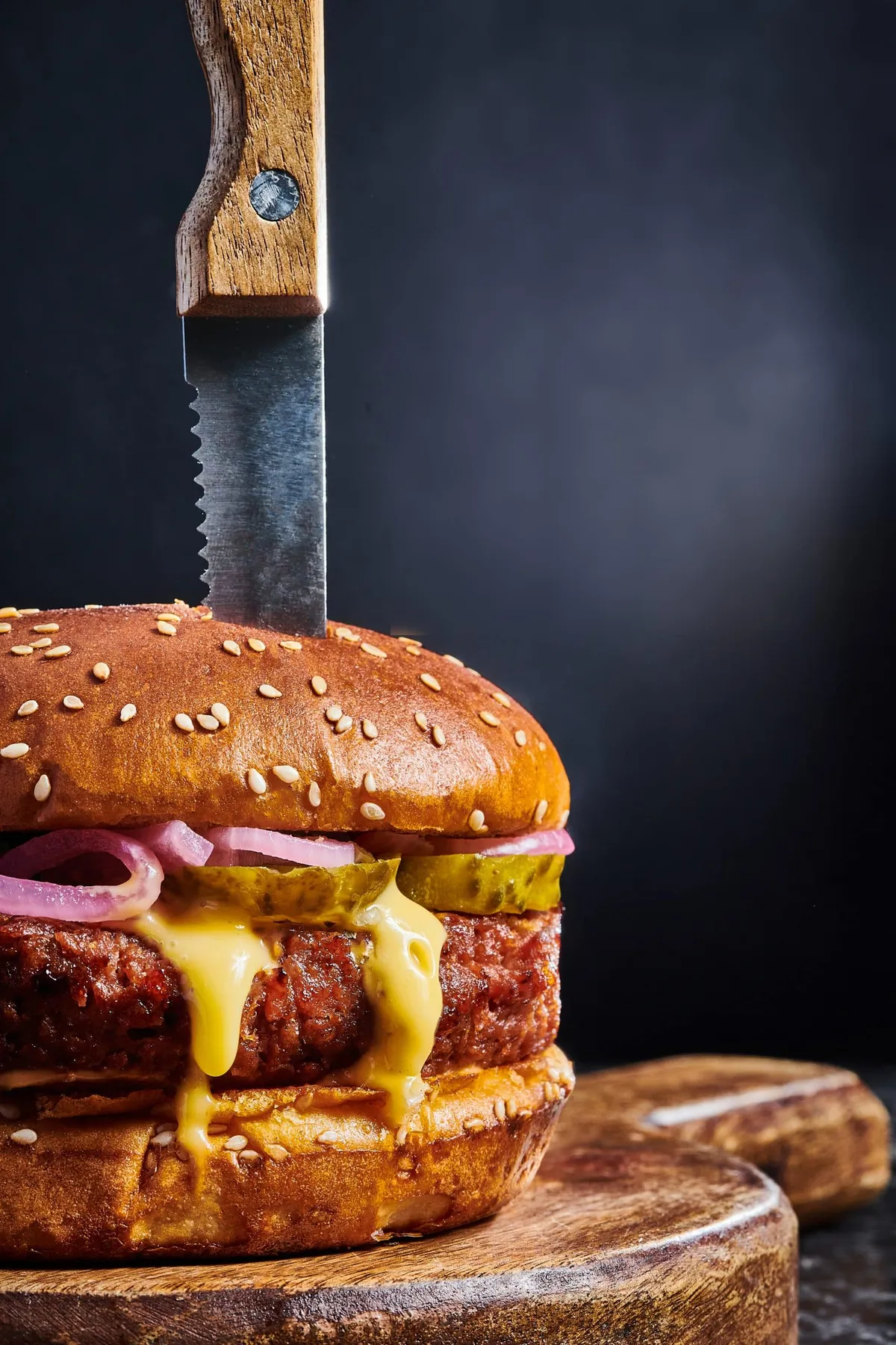 BURGER WITH CHEDDAR SAUCE