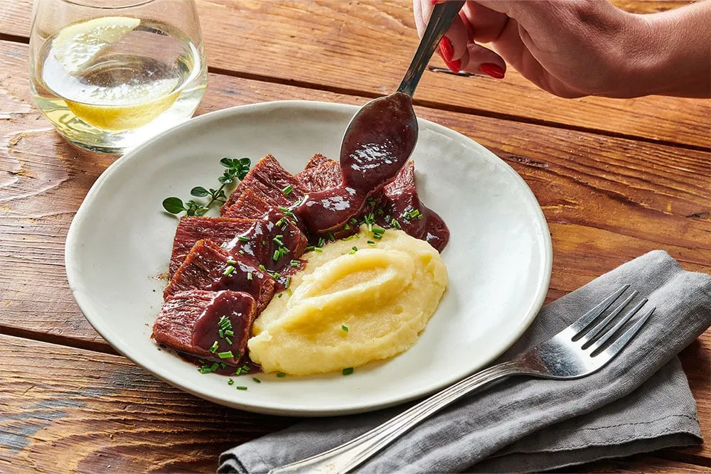 Redefine Flank Steak mit Kartoffelpüree