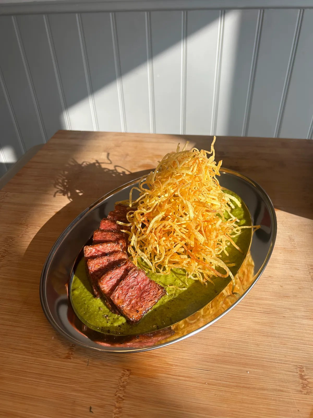 Flank Steak Frites with Green Entrecôte Sauce