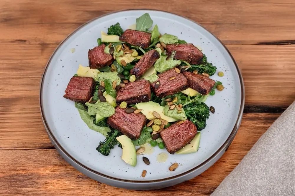 Redefine Beef Flank, green goddess salad
