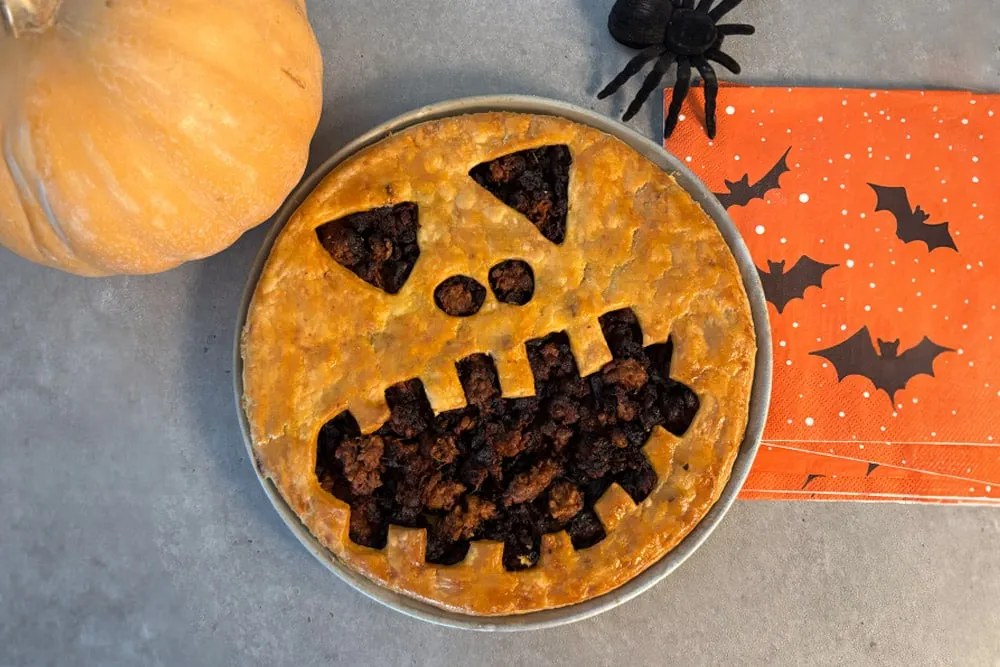 Tourte d'Halloween à la Viande et au Potiron