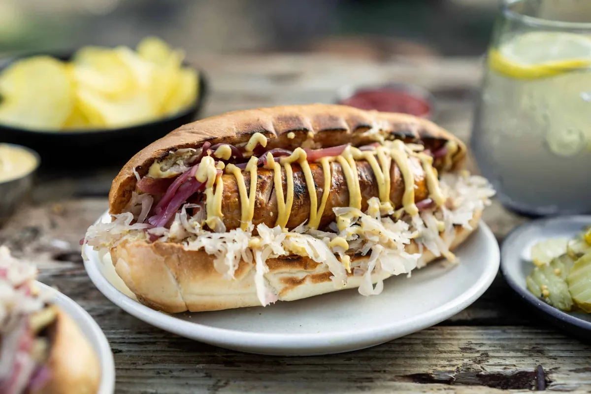 Grilled Bratwurst on a Bun