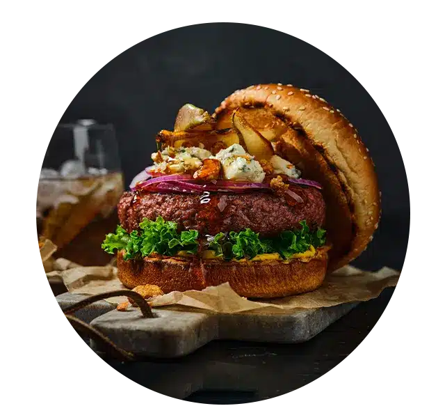 REDEFINE BURGERS MET BLAUWE KAAS EN PEER