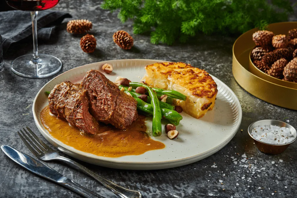 Biefstukrollade met bruine saus