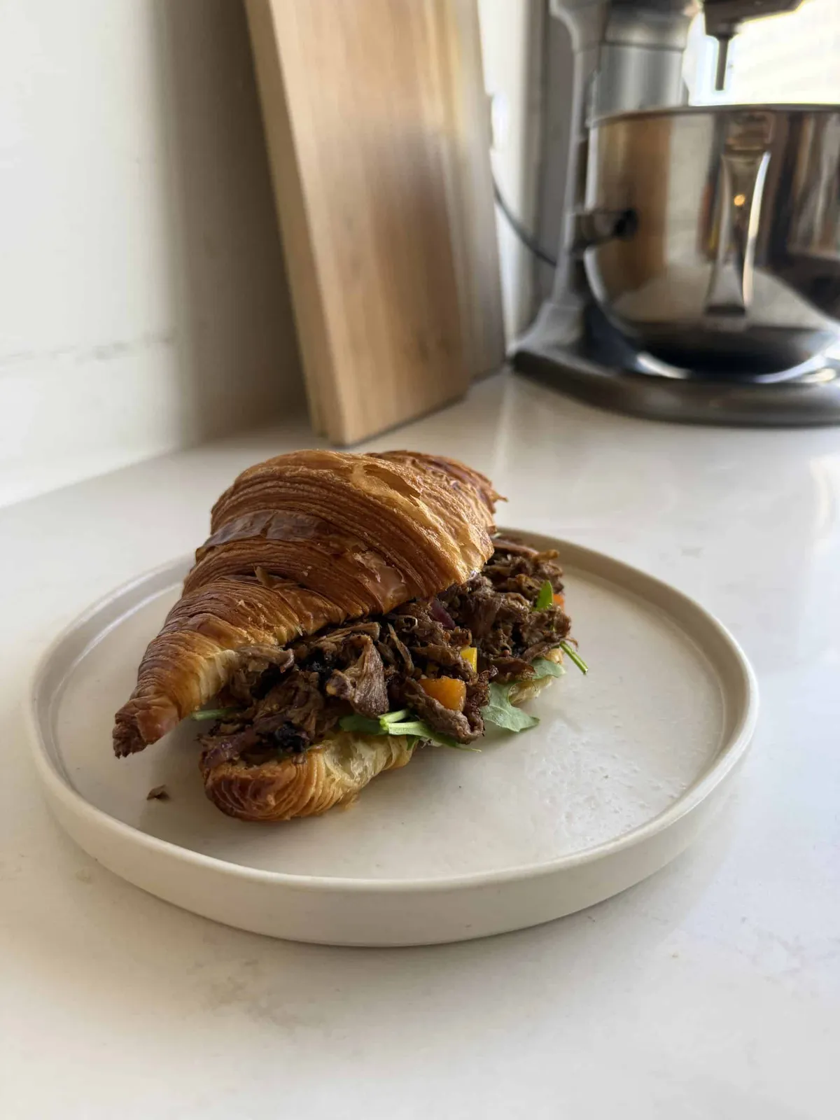 Pulled Beef Croissant Sandwich | Redefine Meat