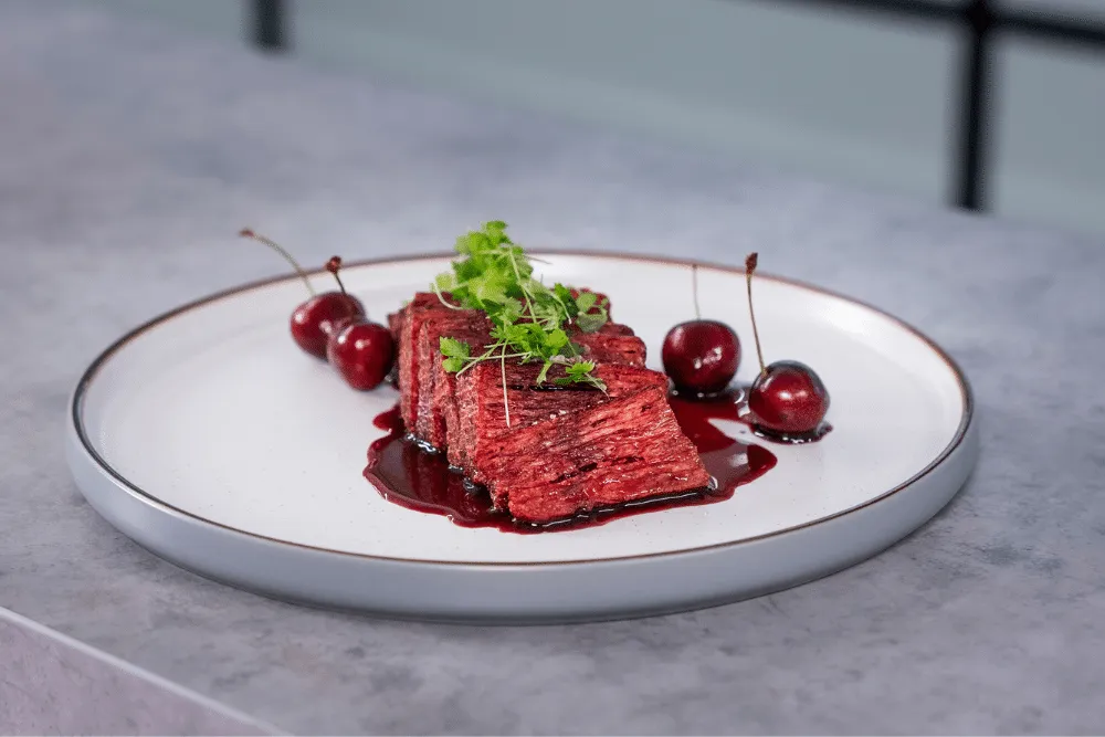 Redefine Beef Flank with cherry sauce