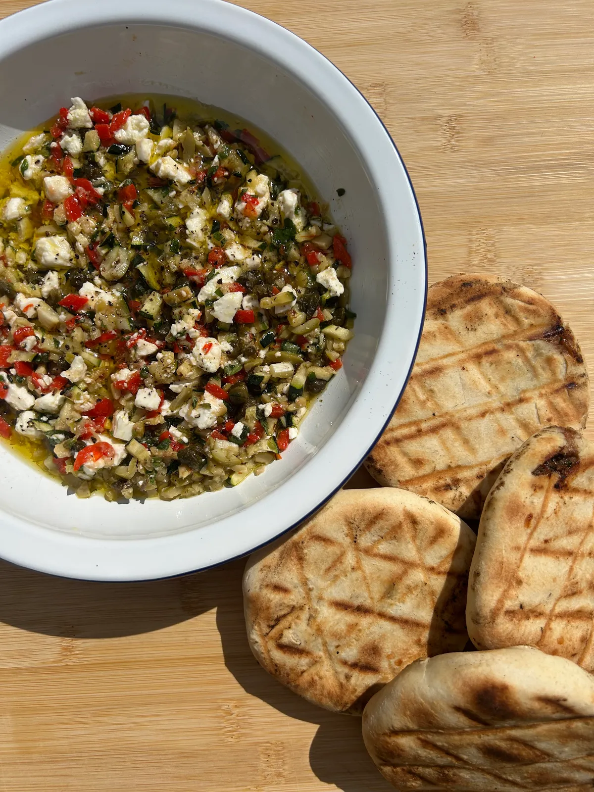 Stuffed Redefine Lamb Flatbreads with Rustic Greek-Style Dip