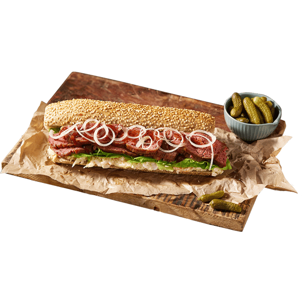'Brisket'-sandwich met Runder bavette
