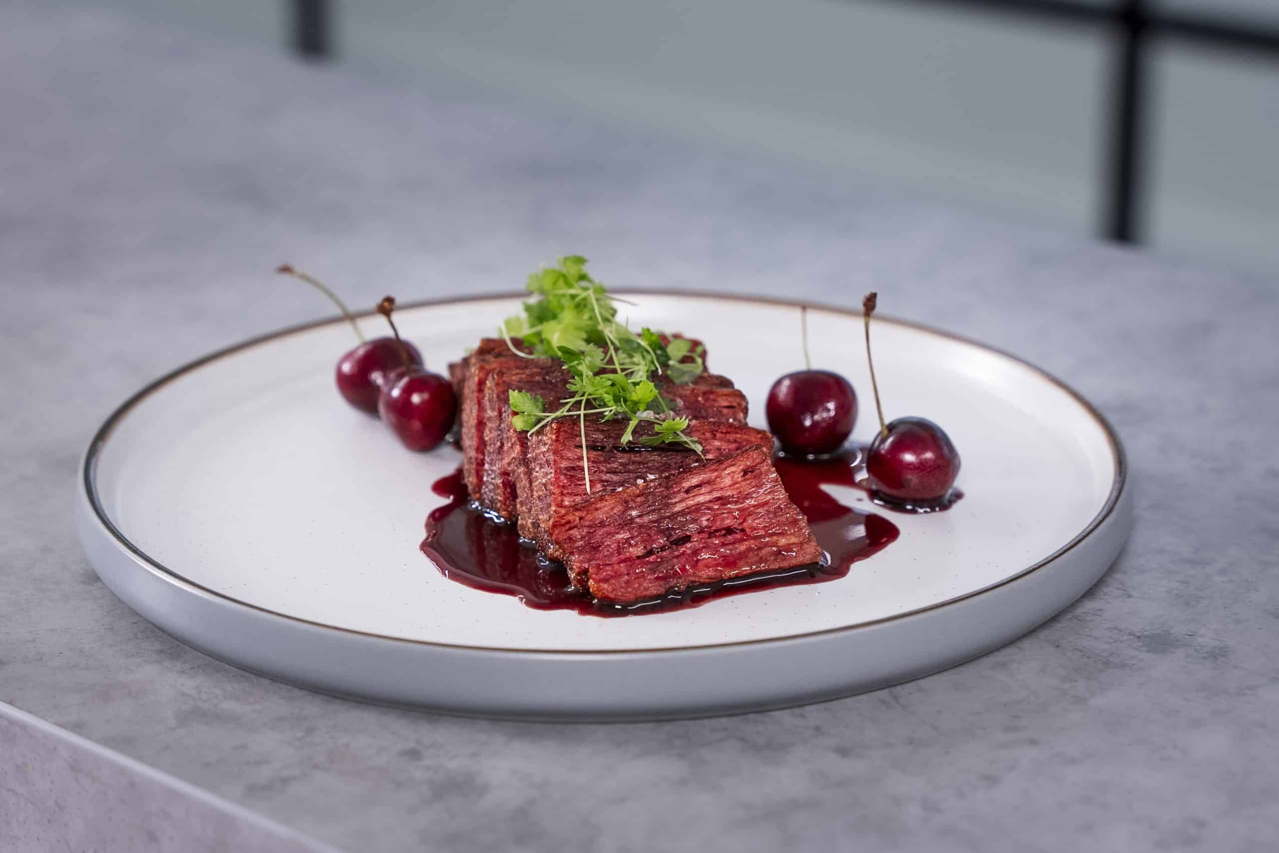 Beef Flank with cherry sauce