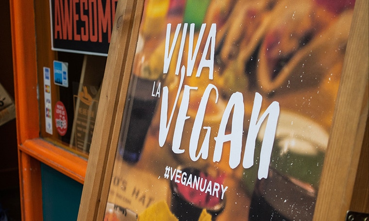 Viva La Vegan sign for Veganuary
