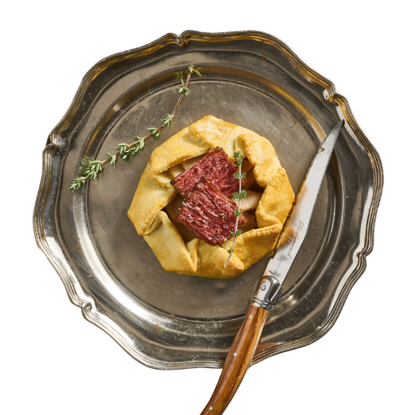 Redefine Beef Flank Galettes with Caramelised Onion & Pear 